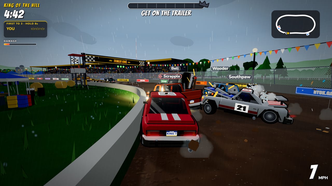 The Mudbath in the rain, cars throwing up dirt