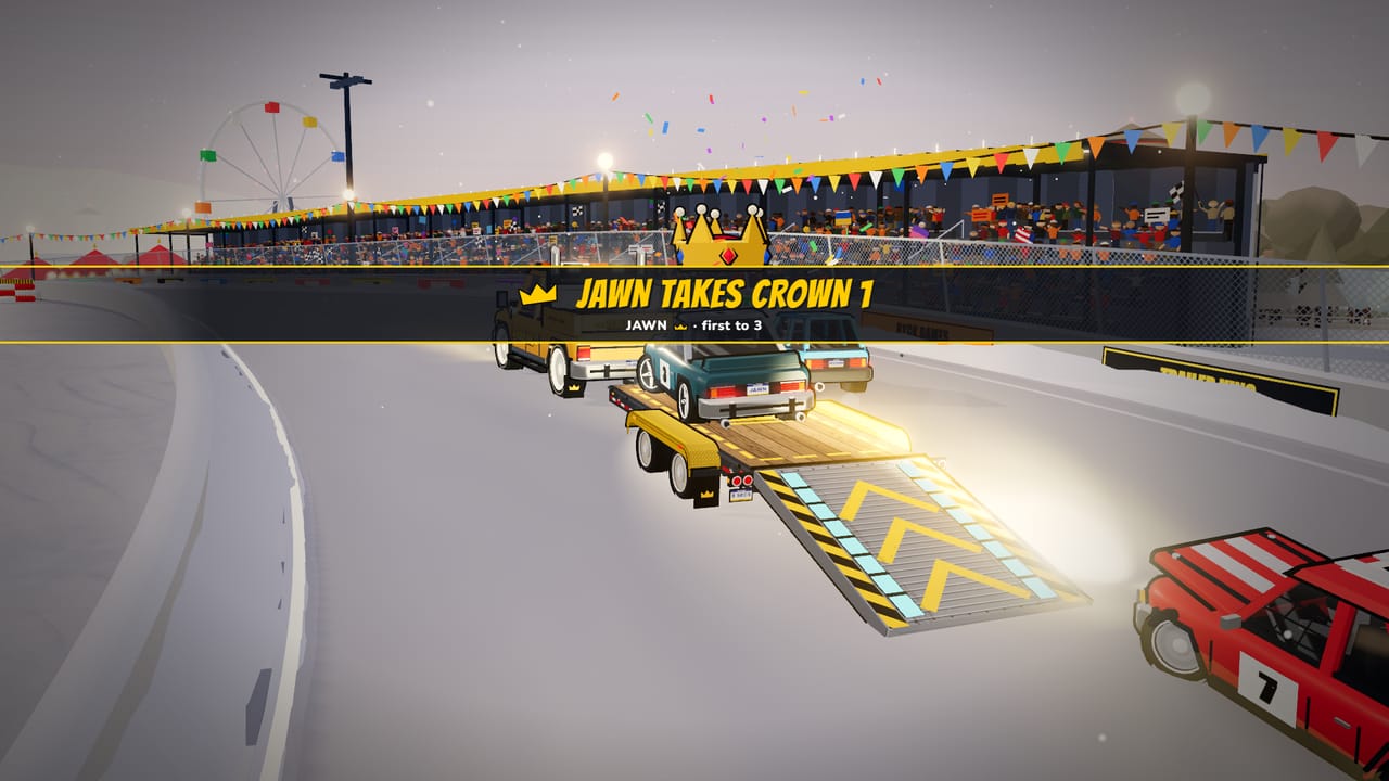 The Bank in the snow, cars fighting for the ramp